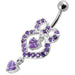 Fancy   Pear shaped Jeweled Dangling Navel Body Jewelry Ring - Monster Piercing