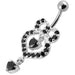 Fancy   Pear shaped Jeweled Dangling Navel Body Jewelry Ring - Monster Piercing