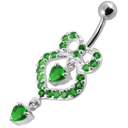 Fancy   Pear shaped Jeweled Dangling Navel Body Jewelry Ring - Monster Piercing