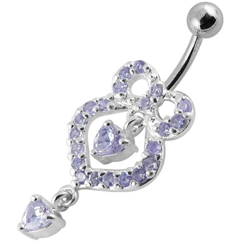 Fancy   Pear shaped Jeweled Dangling Navel Body Jewelry Ring - Monster Piercing