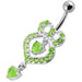 Fancy   Pear shaped Jeweled Dangling Navel Body Jewelry Ring - Monster Piercing