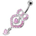 Fancy   Pear shaped Jeweled Dangling Navel Body Jewelry Ring - Monster Piercing