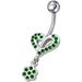 Fancy Heart Jeweled Dangling Belly Ring - Monster Piercing