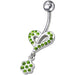 Fancy Heart Jeweled Dangling Belly Ring - Monster Piercing