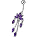 Fancy  Chandeliers Dangling Steel Banana Bar Belly Ring - Monster Piercing