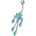 Fancy  Chandeliers Dangling Steel Banana Bar Belly Ring - Monster Piercing