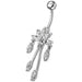 Fancy  Chandeliers Dangling Steel Banana Bar Belly Ring - Monster Piercing