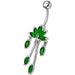 Fancy  Chandeliers Dangling Steel Banana Bar Belly Ring - Monster Piercing