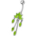 Fancy  Chandeliers Dangling Steel Banana Bar Belly Ring - Monster Piercing