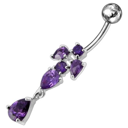 Fancy Jeweled Dangling Belly Ring Body Jewelry - Monster Piercing