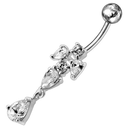 Fancy Jeweled Dangling Belly Ring Body Jewelry - Monster Piercing