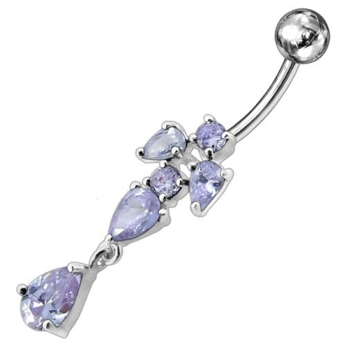 Fancy Jeweled Dangling Belly Ring Body Jewelry - Monster Piercing