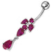 Fancy Jeweled Dangling Belly Ring Body Jewelry - Monster Piercing