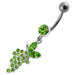 Fancy grapes Jeweled Dangling Curved Bar Belly Ring - Monster Piercing