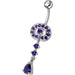 Fancy Vintage Indian Jewelry Jeweled Silver Dangling SS Bar Belly Ring - Monster Piercing