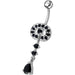 Fancy Vintage Indian Jewelry Jeweled Silver Dangling SS Bar Belly Ring - Monster Piercing