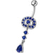 Fancy Vintage Indian Jewelry Jeweled Silver Dangling SS Bar Belly Ring - Monster Piercing