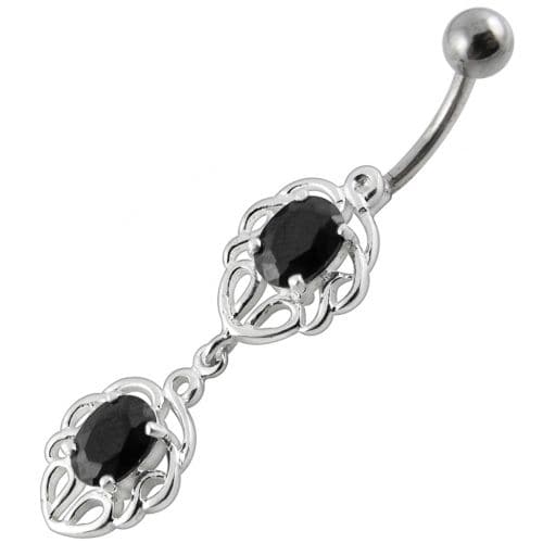 Fancy Jeweled Dangling Belly Ring - Monster Piercing