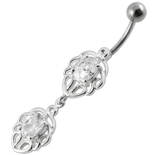 Fancy Jeweled Dangling Belly Ring - Monster Piercing