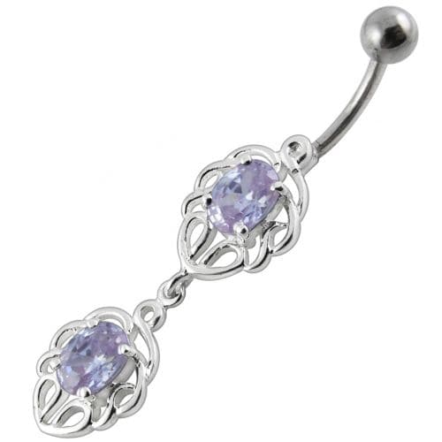 Fancy Jeweled Dangling Belly Ring - Monster Piercing