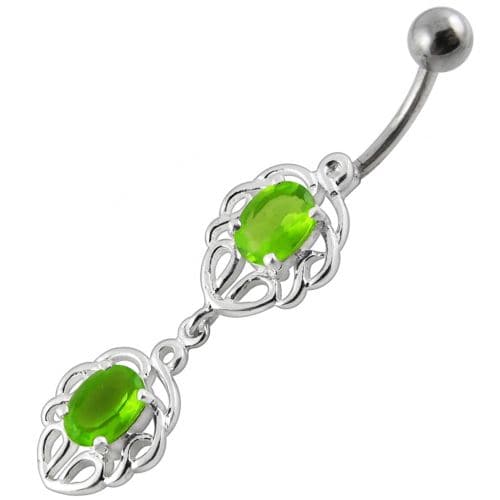 Fancy Jeweled Dangling Belly Ring - Monster Piercing