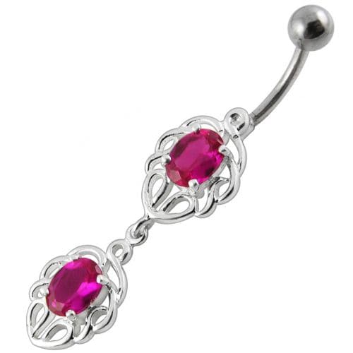 Fancy Jeweled Dangling Belly Ring - Monster Piercing