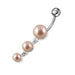 Fancy Pearl Jeweled Dangling Banana Bar Navel Body Jewelry Ring - Monster Piercing