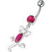 Fancy Jeweled Lizard Dangling Curved Bar Belly Ring Body Jewelry - Monster Piercing