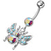 Jeweled flies Dangling Belly Ring - Monster Piercing