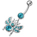 Jeweled flies Dangling Belly Ring - Monster Piercing