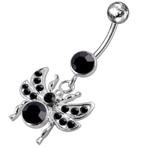 Jeweled flies Dangling Belly Ring - Monster Piercing