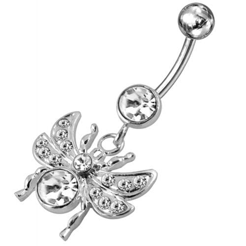 Jeweled flies Dangling Belly Ring - Monster Piercing