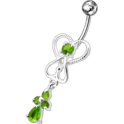 Silver Dangling Banana Bar Navel Ring - Monster Piercing