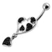 Heart Fancy Dangling Steel Banana Belly Ring - Monster Piercing