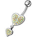 Fancy Loop Heart Silver Dangling Belly Ring With SS Banana Bar - Monster Piercing