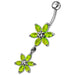 Silver Jeweled Flower Dangling SS Curved Belly Ring - Monster Piercing