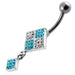 Silver Fancy Dangling Banana bar Navel Belly Ring - Monster Piercing