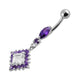 Diamond shapedFancy Dangling Belly Ring - Monster Piercing