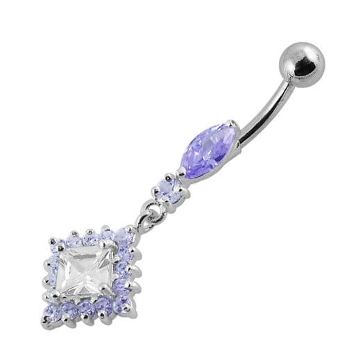 Diamond shapedFancy Dangling Belly Ring - Monster Piercing