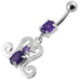 Fancy Dangling Belly Ring With SS Curved Bar - Monster Piercing