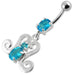 Fancy Dangling Belly Ring With SS Curved Bar - Monster Piercing