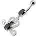 Fancy Dangling Belly Ring With SS Curved Bar - Monster Piercing