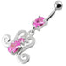 Fancy Dangling Belly Ring With SS Curved Bar - Monster Piercing