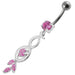 Multi Stone Jeweled Fancy Dangling SS Banana Bar Belly Ring - Monster Piercing