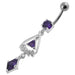 triangled Jewel Fancy Dangling Belly Ring - Monster Piercing