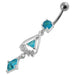 triangled Jewel Fancy Dangling Belly Ring - Monster Piercing