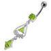 triangled Jewel Fancy Dangling Belly Ring - Monster Piercing