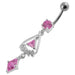 triangled Jewel Fancy Dangling Belly Ring - Monster Piercing