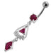 triangled Jewel Fancy Dangling Belly Ring - Monster Piercing