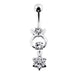 Bunny Jeweled Hanging Flower Dangling Belly Ring - Monster Piercing